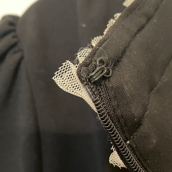 Betsey Johnson Elegant Black Midi Dress with Silver Accents pearl, rhinestone . - Picture 12 of 15